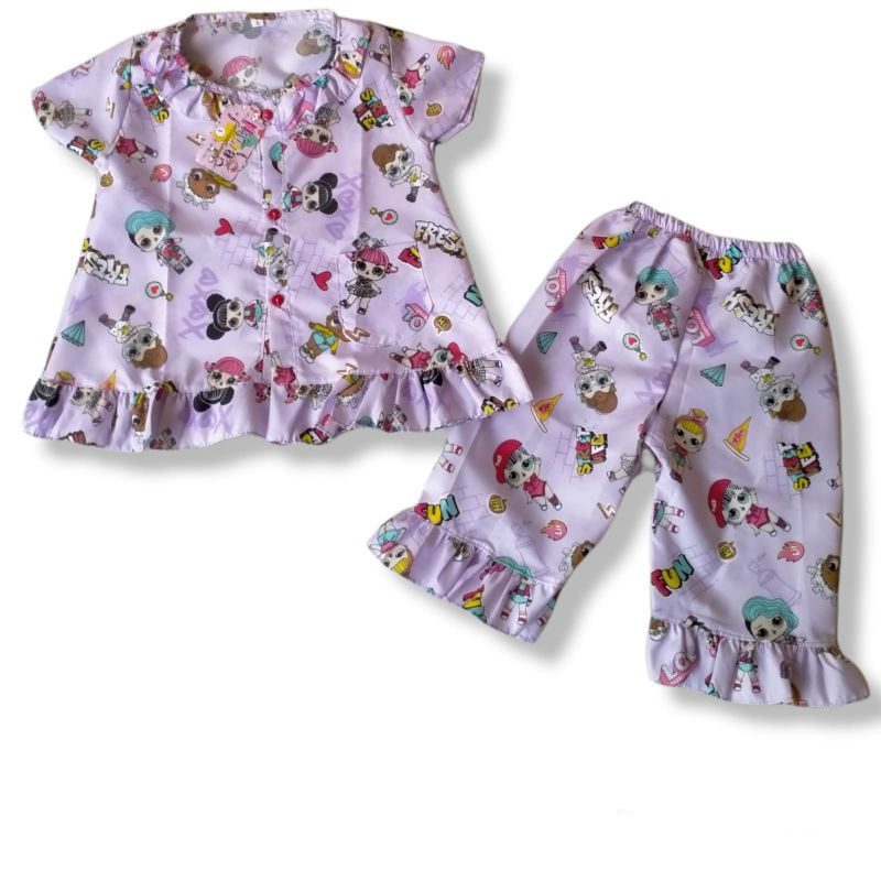 (COD) Set Tunik Rempel / Set Piyama Rempel 2-5 TH (Pilih Motif)