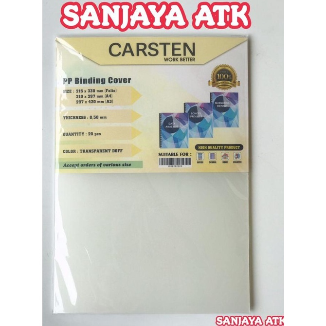 

Office & Stationery | Document Organizer | Cover Mika Plastik Jilid Doff Atau Pp Pasir 0.50 Mm Folio Isi 20Lembar | Best Seller