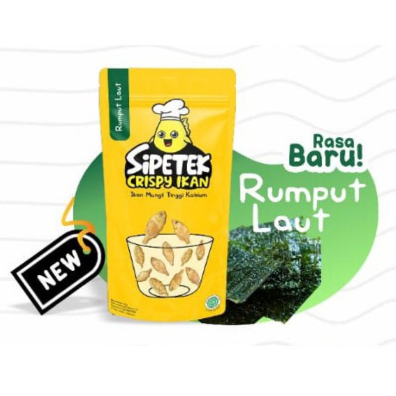 Crispy Ikan Sipetek Tinggi Kalsium 50gr / Lauk Makan Praktis Sipetek 30gr-Rumput laut