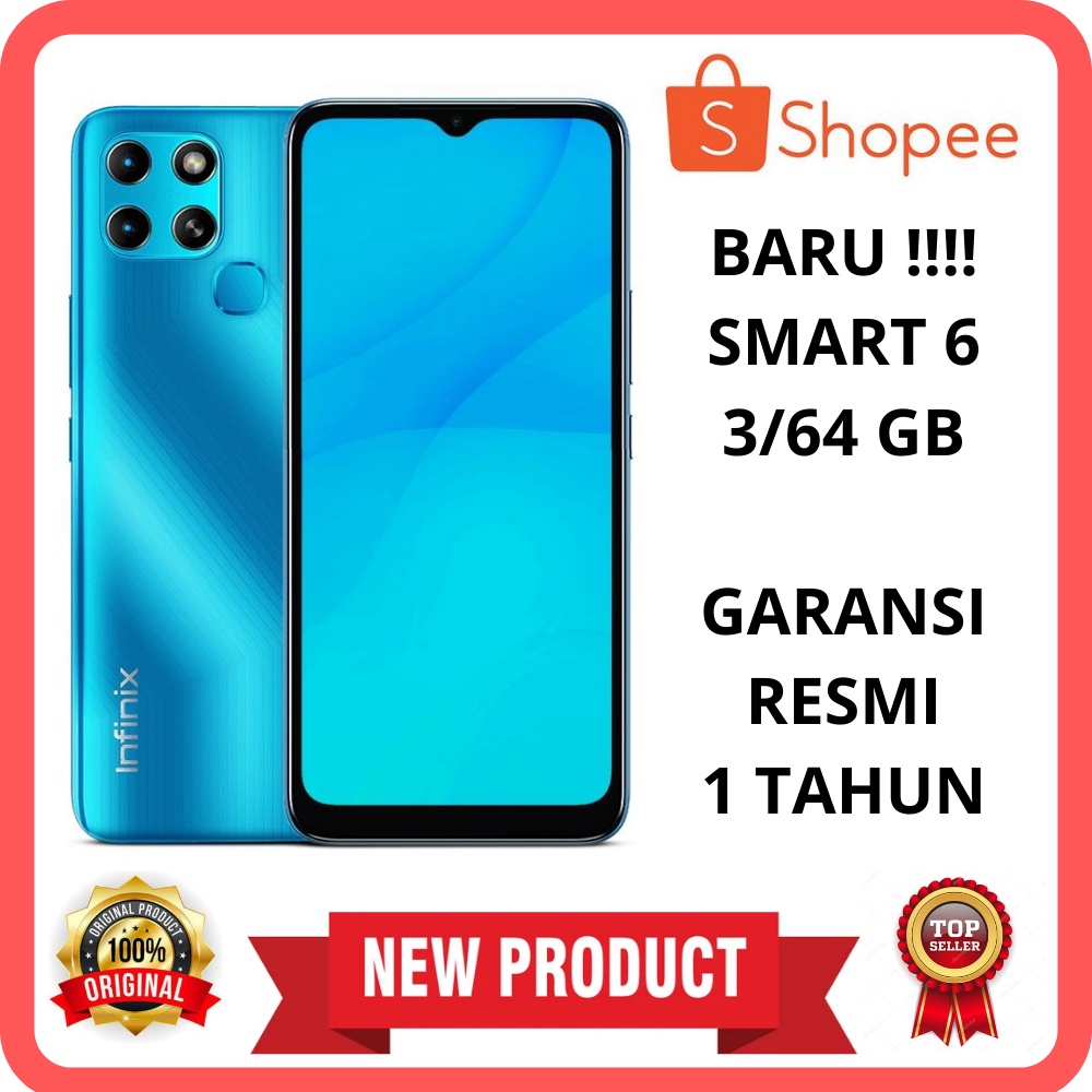 Infinix Smart 6 3/64GB Garansi 1 Tahun RESMI | Hp Gaming Murah Ps Store