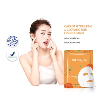 ✨ AKU MURAH ✨ BIOAQUA ''Carrot Hydrating &amp; Glowing Skin'' Sheet Mask Natural Plant Essence Face Masker