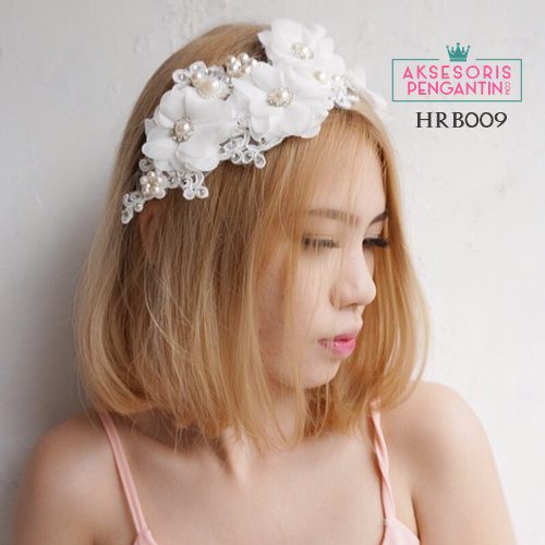 [BISA COD] HEADPIECE WEDDING AKSESORIS PENGANTIN HAIRPIECE PUTIH HRB009