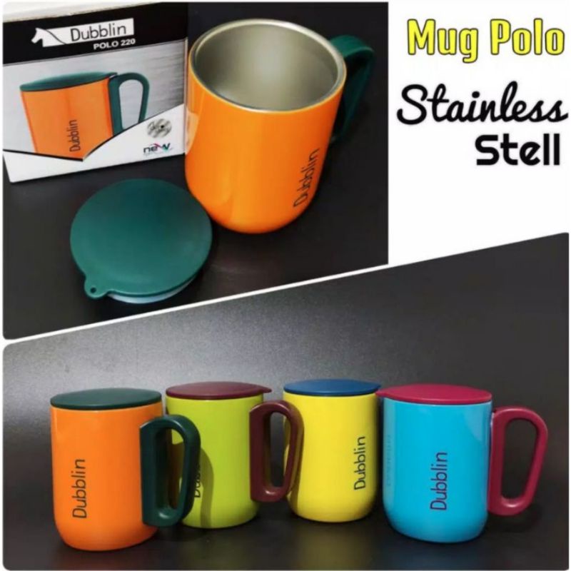 Mug Gelas Cangkir Termos Kopi Tahan Panas Dublin 220 ml Teh Stainless Steel Dublin