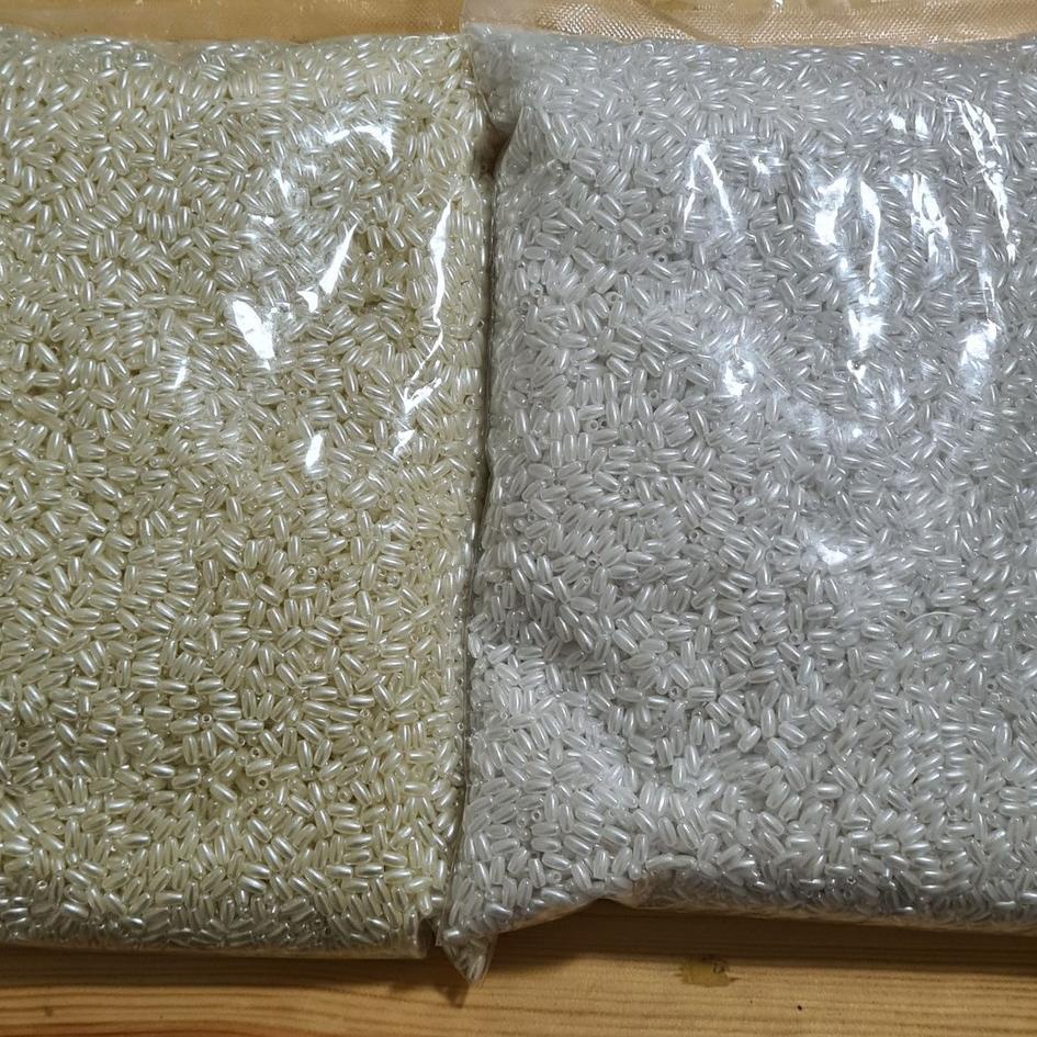 ➥ Payet Mutiara beads Padi / Beras 3x gr  Jepang [Premium], White / Broken white (Terlaris)