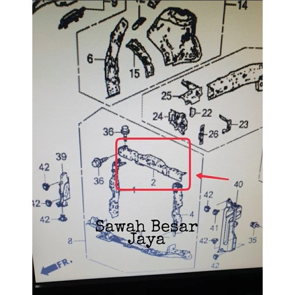 Upper Bulkhead Tiang Palang Besi Radiator Bagian Atas Depan Brio 2012 2013 2014 2015 2016 2017 2018 