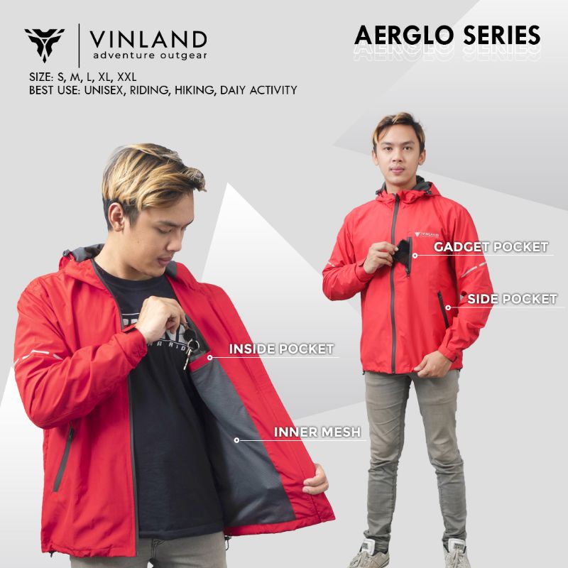 JAKET OUTDOOR VINLAND AERGLO RED SERIES FREE IGLOVES