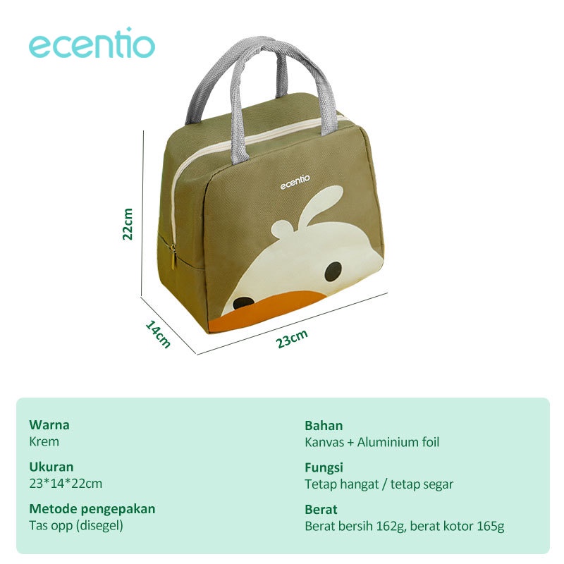 ecentio &amp; FOODI tas bekal/tas kotak makan/lunch bag/tas Tempat makanan lucu animal