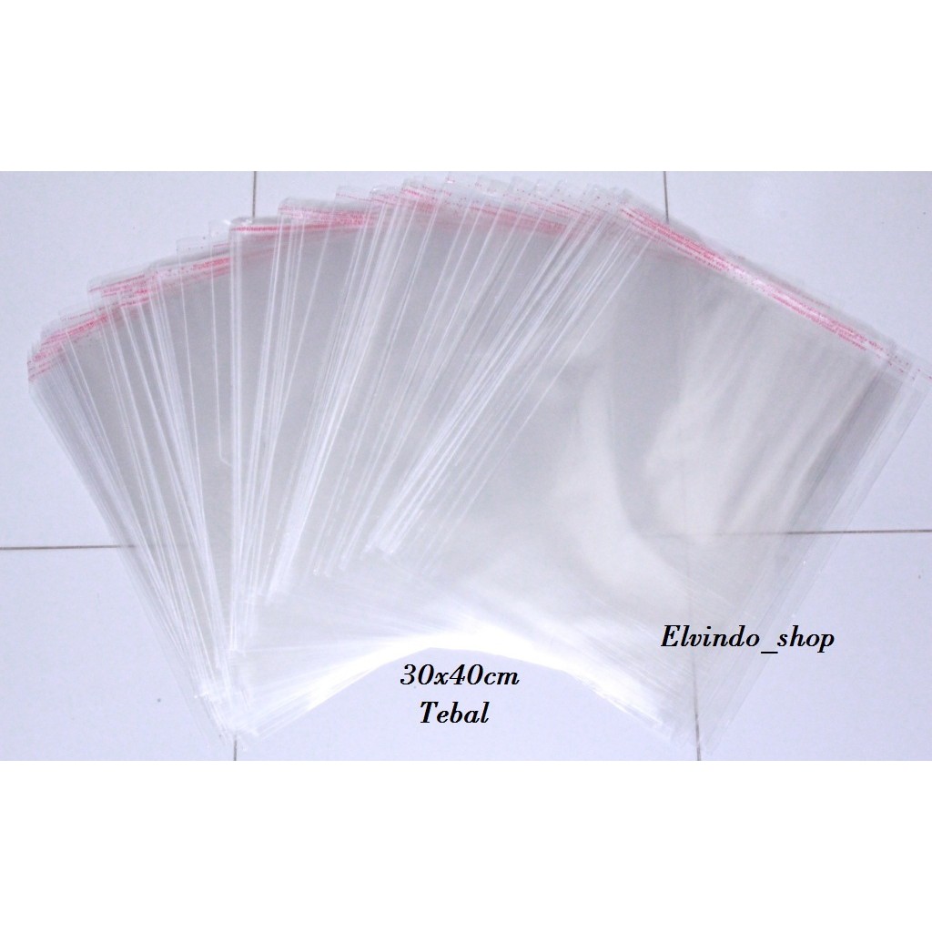 

yukk# Plastik OPP 30x40 {TEBAL} ,Bening Seal Lem