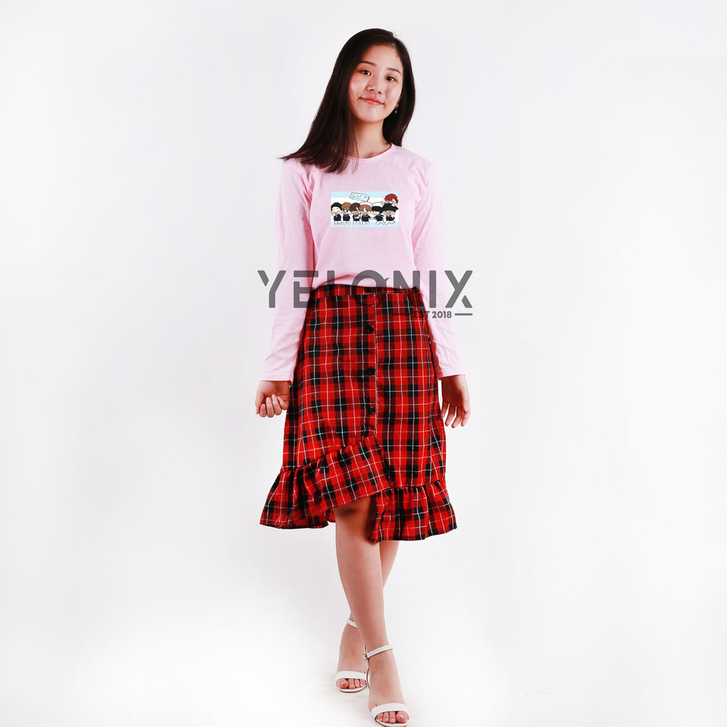 YELONIX - Rok ZENIA Skirt Tartan Kotak Ruffle-PENDEK 01