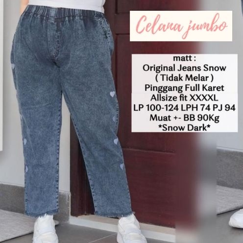 Celana Jeans Jumbo Bigsize Oversize Love Pants