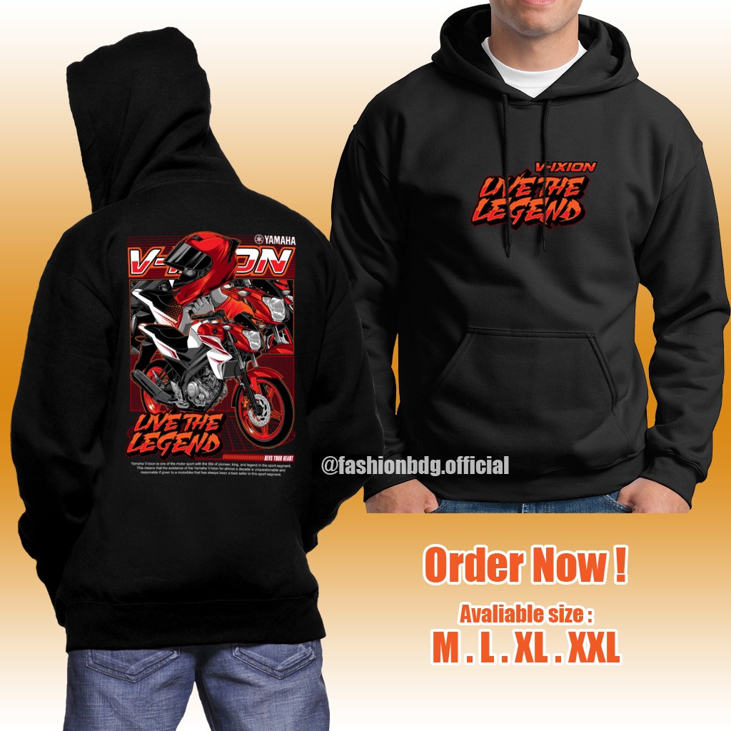 Jaket Motor Vixion Yamaha Sweater Hoodie V-ixion Distro Keren Terbaru Terlaris