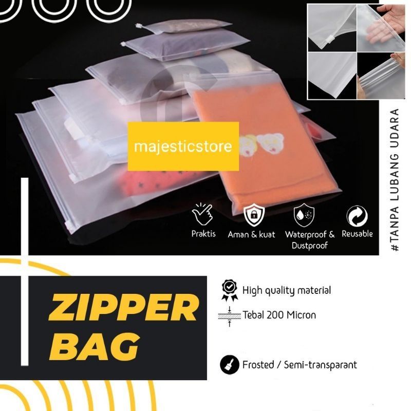 Zipper Storage Bag Matte Frosted Kantong Plastik Travel Polos Portable Zip Lock 10x15 20x28 35x45