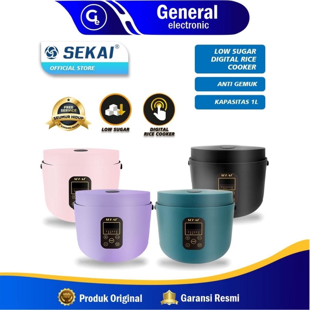 Rice Cooker Digital Low Sugar Low Carbo SEKAI / Penanak Nasi Magic Com Anti Gemuk 1.2 L / CMW 720 LS