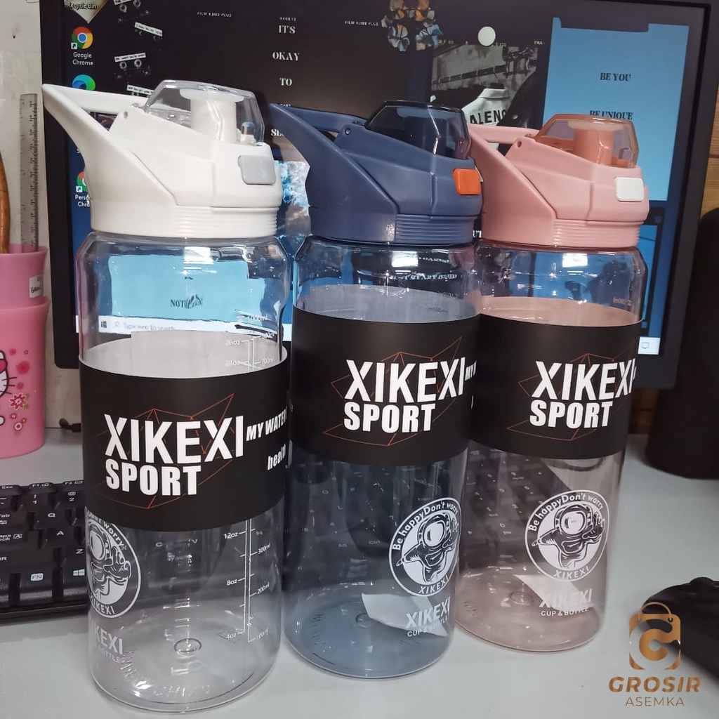 BOTOL MINUM MOTIVASI SPORT 1 LITER 1000 ML TERBARU