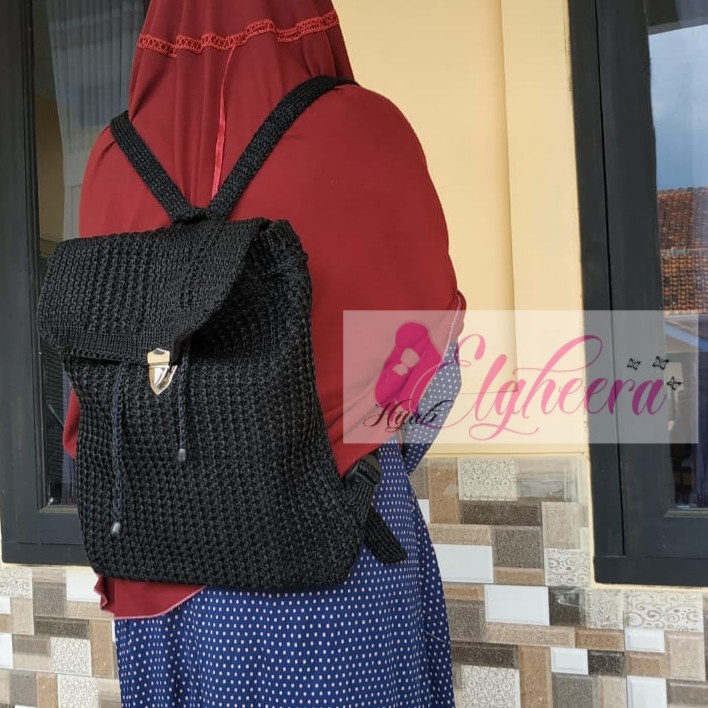 Tas Gendong Polos / Tas Ransel Rajut Polos