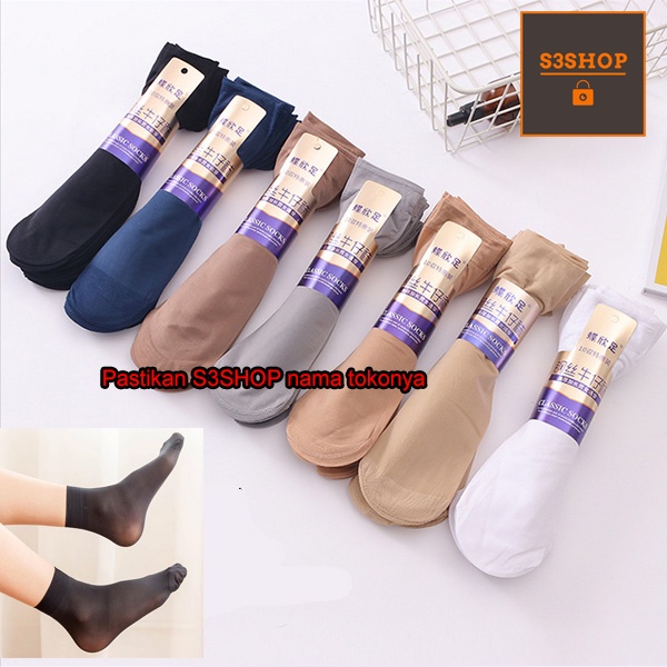 Kaos Kaki Kerja Pria Unisex Super Tipis Anti Panas Premium Silky Socks