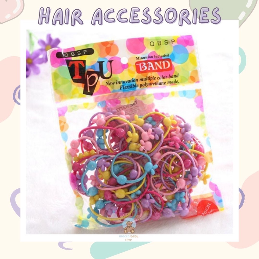 MBSS - IKAT MIN-NIE MIX Ikat Rambut Anak Karakter Lucu / Kuncir Rambut Anak Perempuan Warna Warni isi 50 Pcs