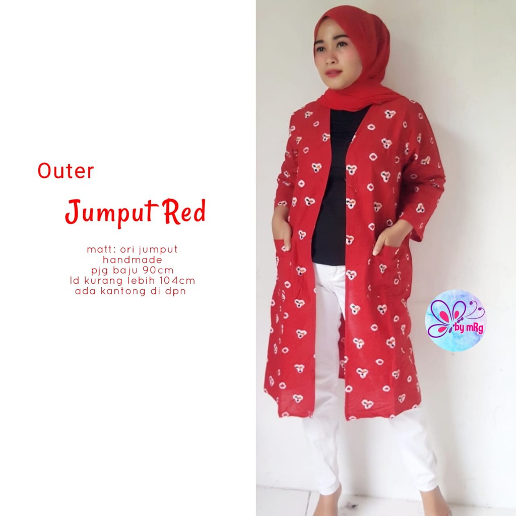 Outer Batik Jumputan Merah