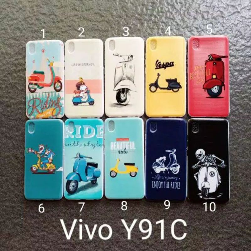 Case gambar vivo Y1S Y91C Y93 non finger soft softcase softshell silikon cover casing kesing housing