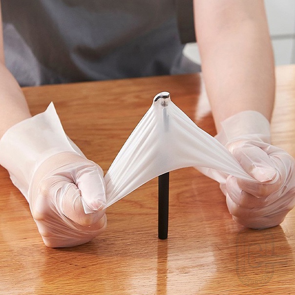 Sarung Tangan TPE Grade A Anti Infeksi 100PCS Food Grade Tahan Air Alergi Sarung Tangan Keselamatan Sekali Pakai