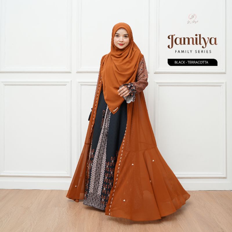 READY Jamilya Dress by Gerai Aliyah - gamis motif set outer denaf.outfit