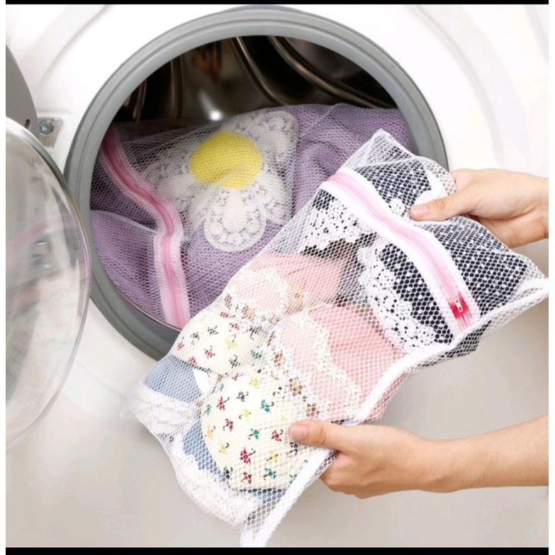 LAUNDRY BAG JARING MESIN CUCI / KANTONG JARING ANTI KUSUT MESIN CUCI UKURAN JUMBO 50X60