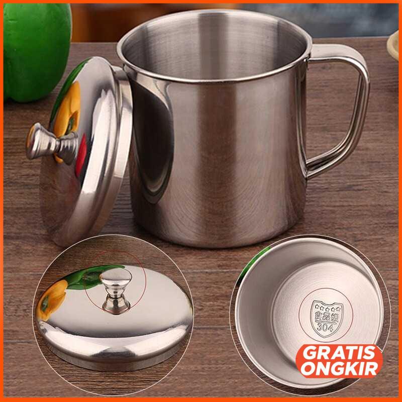 Gelas Susu Kopi Teh Bir Mug Drinkware Stainless Steel - HH-8604 350ml