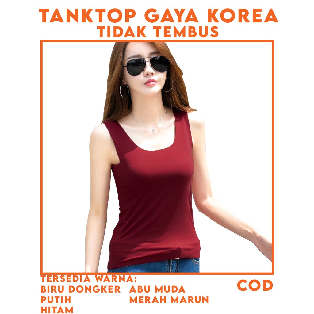 Tanktop Singlet Dalaman Wanita Gaya Korea - Naraya