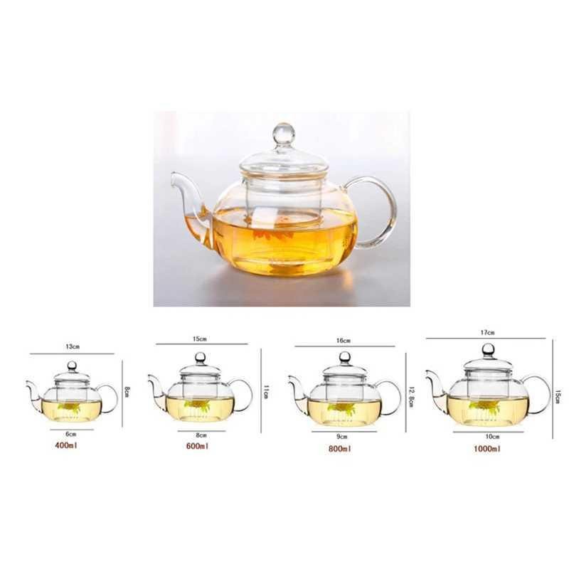 Teko Pitcher Glass Teapot Japanese Style Tea Infuse 400ml - 8CV101 - Transparent
