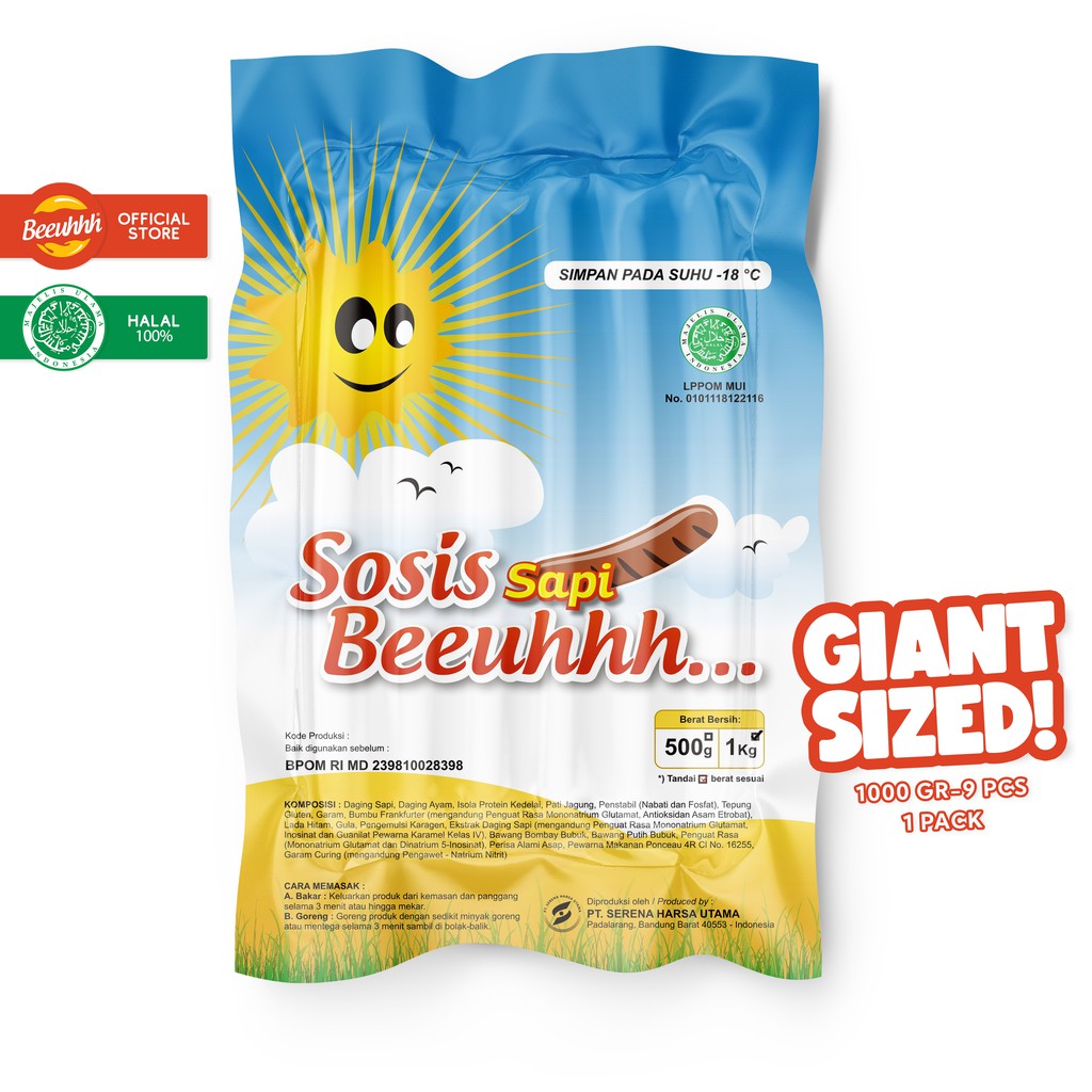 

Sosis Beeuhhh Giant Original (1 Pack/9 Pcs/1000 Gr)