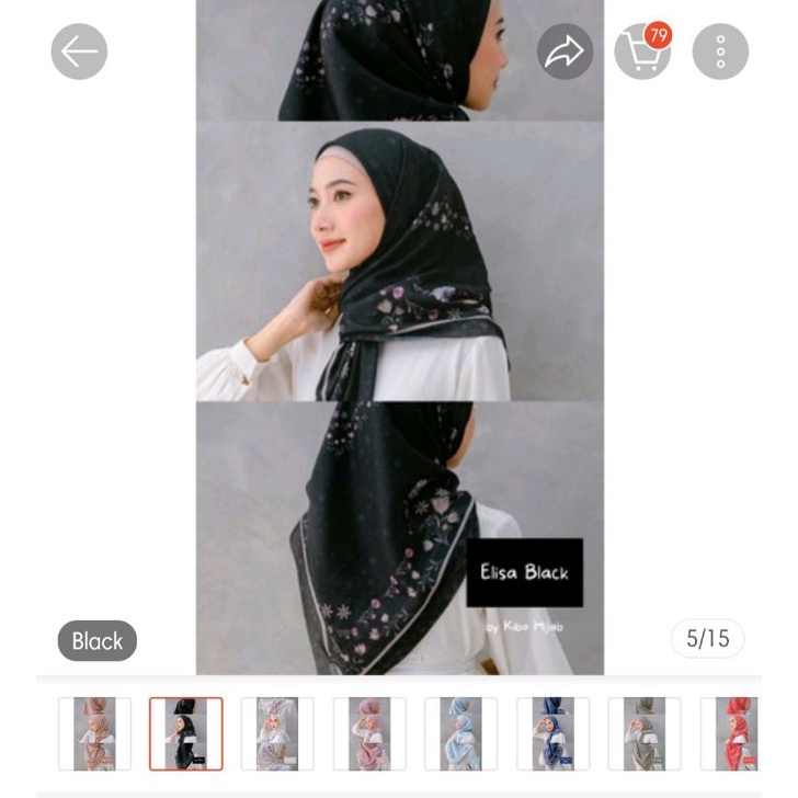 PRELOVED ELISA SERIES BY KIBO HIJAB (BLACK)