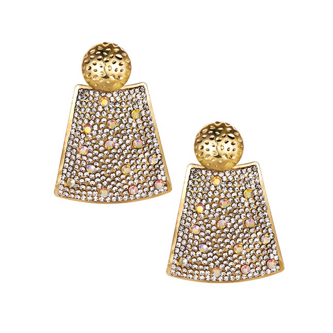 LRC Anting Tusuk Fashion Alloy Pearl-studded Geometric Earrings F799XX