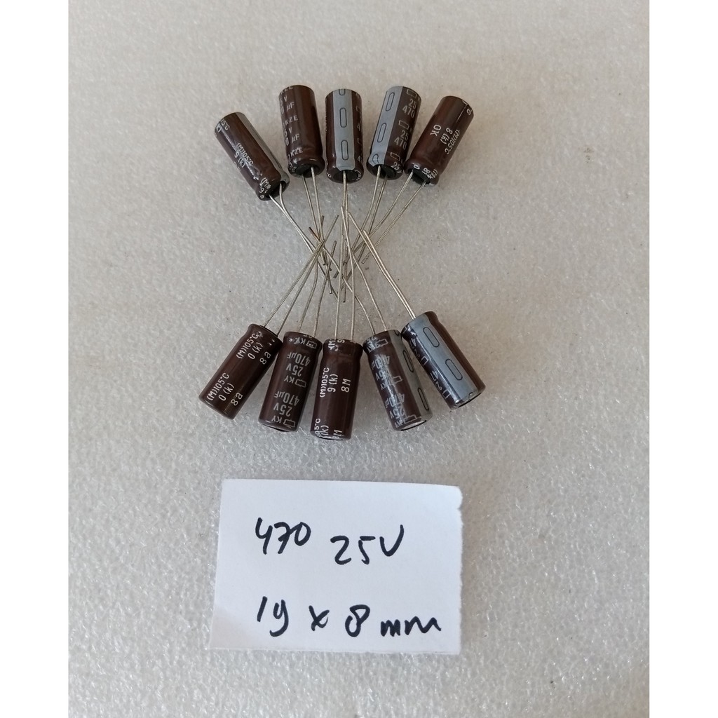 Capacitor Elco 470uf 25v 19x8 10pcs