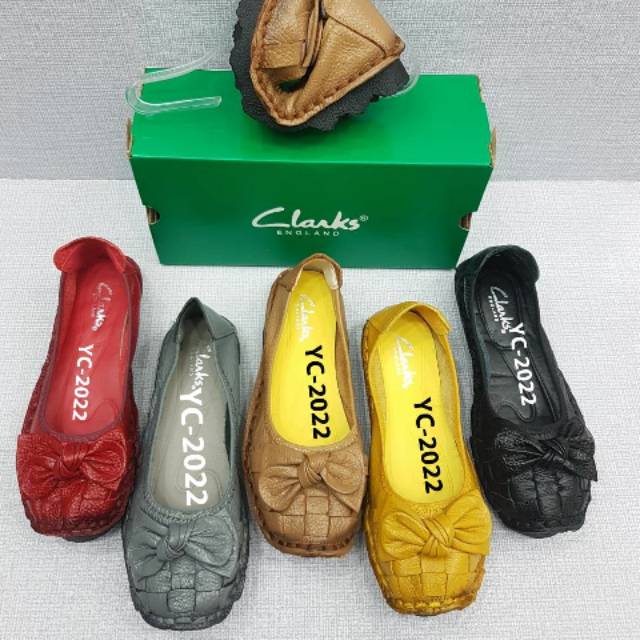 Sepatu kulir kerja flat Clarks 2022 cewek wanita fashion
