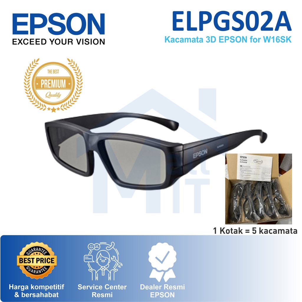 ( Bisa Cod ) Kacamata 3D Pasif EPSON ELPGS02A Proyektor W16SK Home Theater ORIGINAL