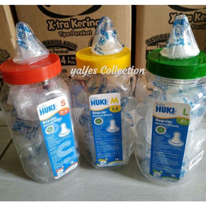 COD Huki dot botol size S - M - L 1 PCS nipple silicone sillicone toples refill refil baby bottol susu reguler