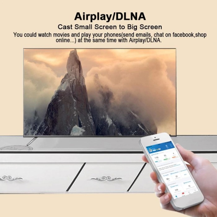 Anycast MX18 Plus Miracast AirPlay WiFi Dongle Receiver - Untuk Koneksi Smartphone ke TV &amp; Proyektor