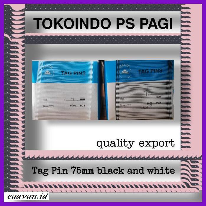 

MAGARESANITAW- TAG PIN LAUNDRY, TAG PIN PAKAIAN, 75MM BLACK AND WHITE, QUALITY EXPORT - PUTIH