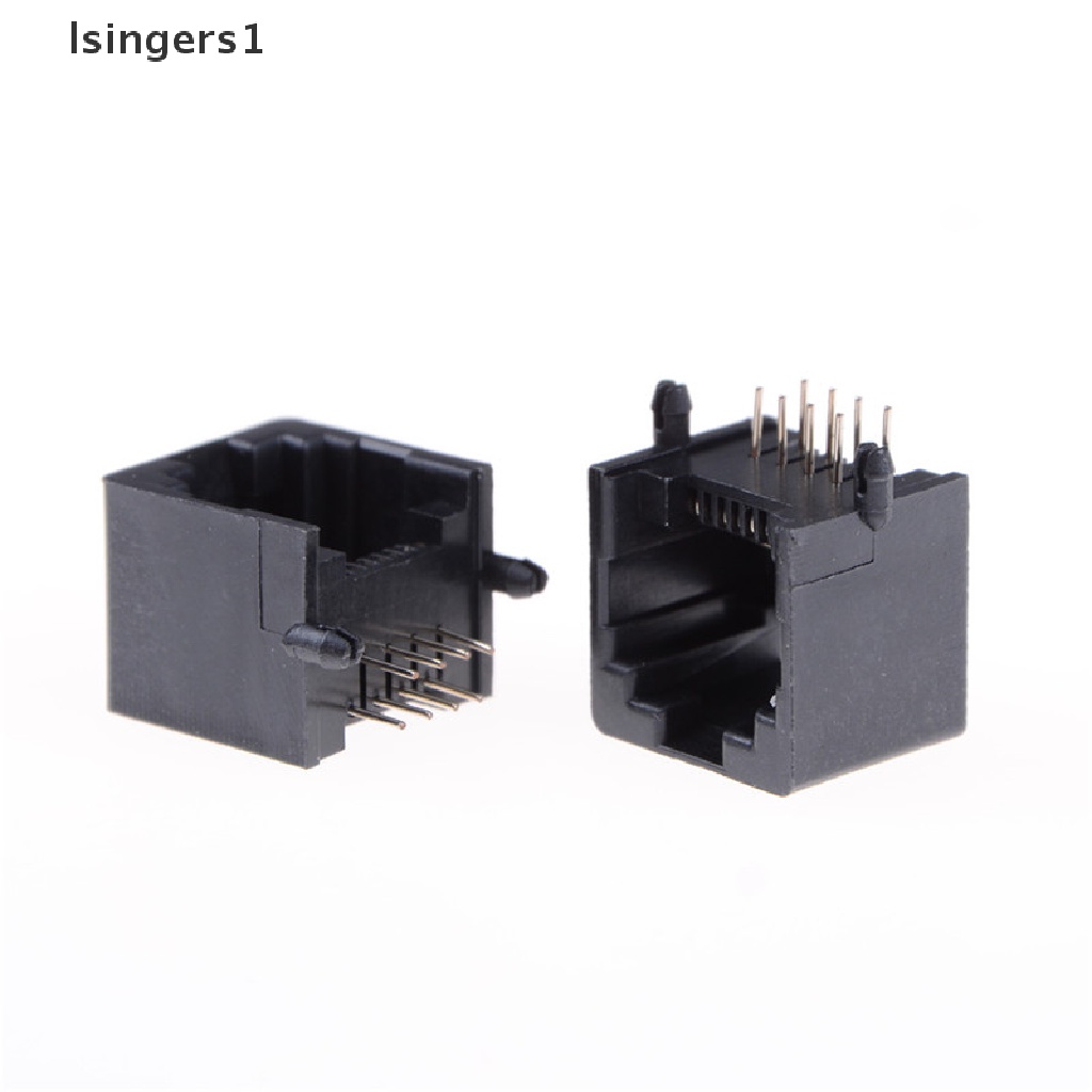 (lsingers1) 10pcs Jack Konektor PCB Modular Jaringan RJ11 RJ45 8P8C