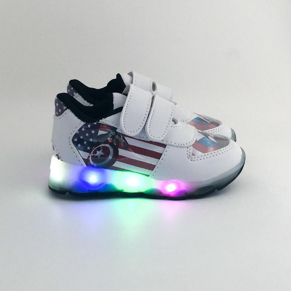 SEPATU LED ANAK CAPTEN AMERIKA KEREN BISA COD