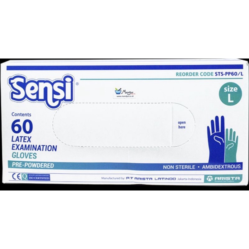 Sarung Tangan Latex Sensi Gloves isi 60 pcs