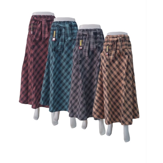 ROK PANJANG MOTIF KOTAK & GARIS