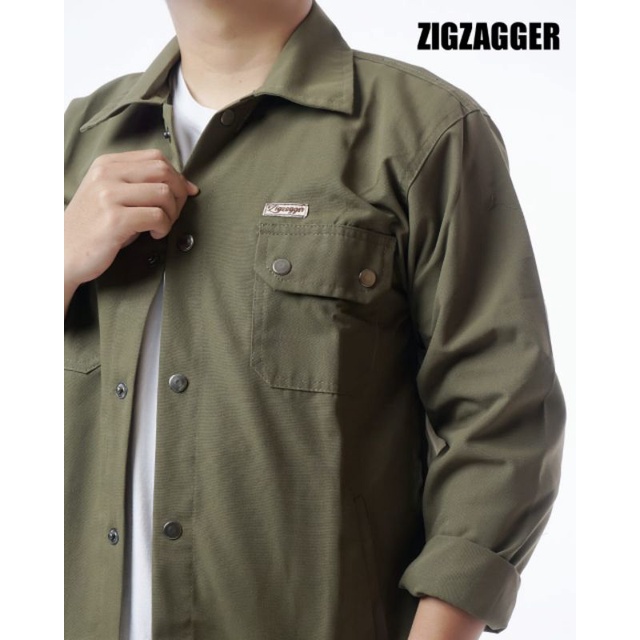 COD KEMEJA SEMI PARKA PRIA ZIGZAGGER PREMIUM/ JAKET KEKINIAN HEM KOREAN STYLE