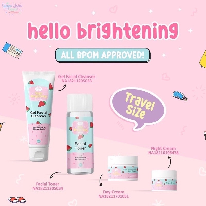 YEPPU YEPPU BY KIYOWO SKINCARE TRAVEL SIZE PACKAGE 4in1 PAKET WAJAH BRIGHTENING ACNE