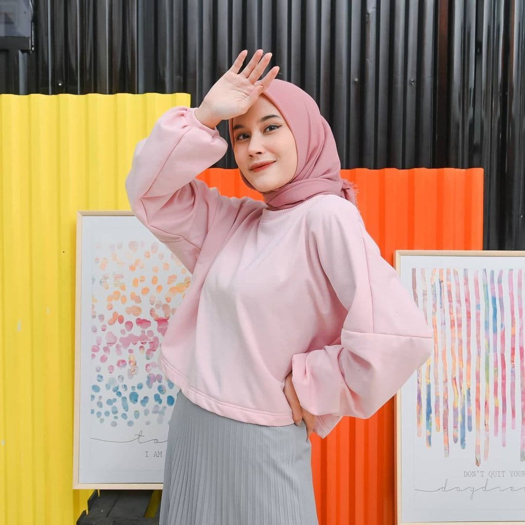 Nara Grosir - Oversize Crop Sweater l Sweater Wanita Terbaru