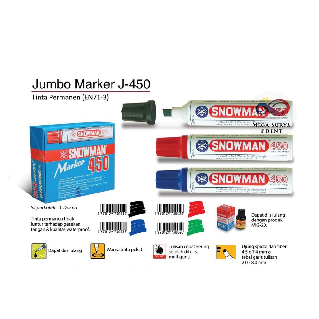 

snowman Spidol Permanen Jumbo 450