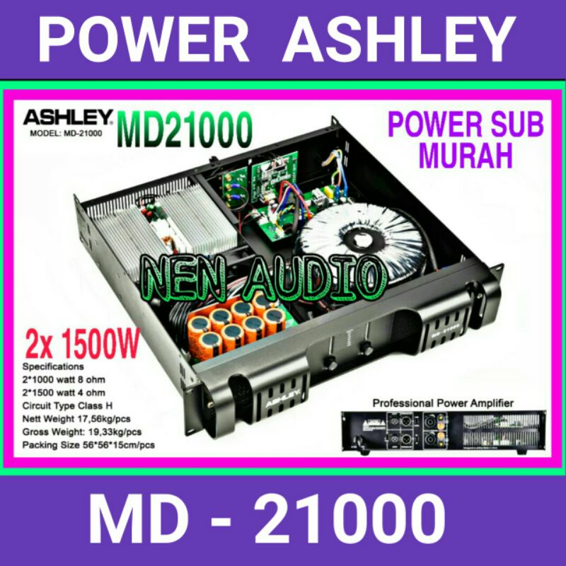 Power ashley MD21000 original ashley MD 21000 power sub murah 2x 1500W