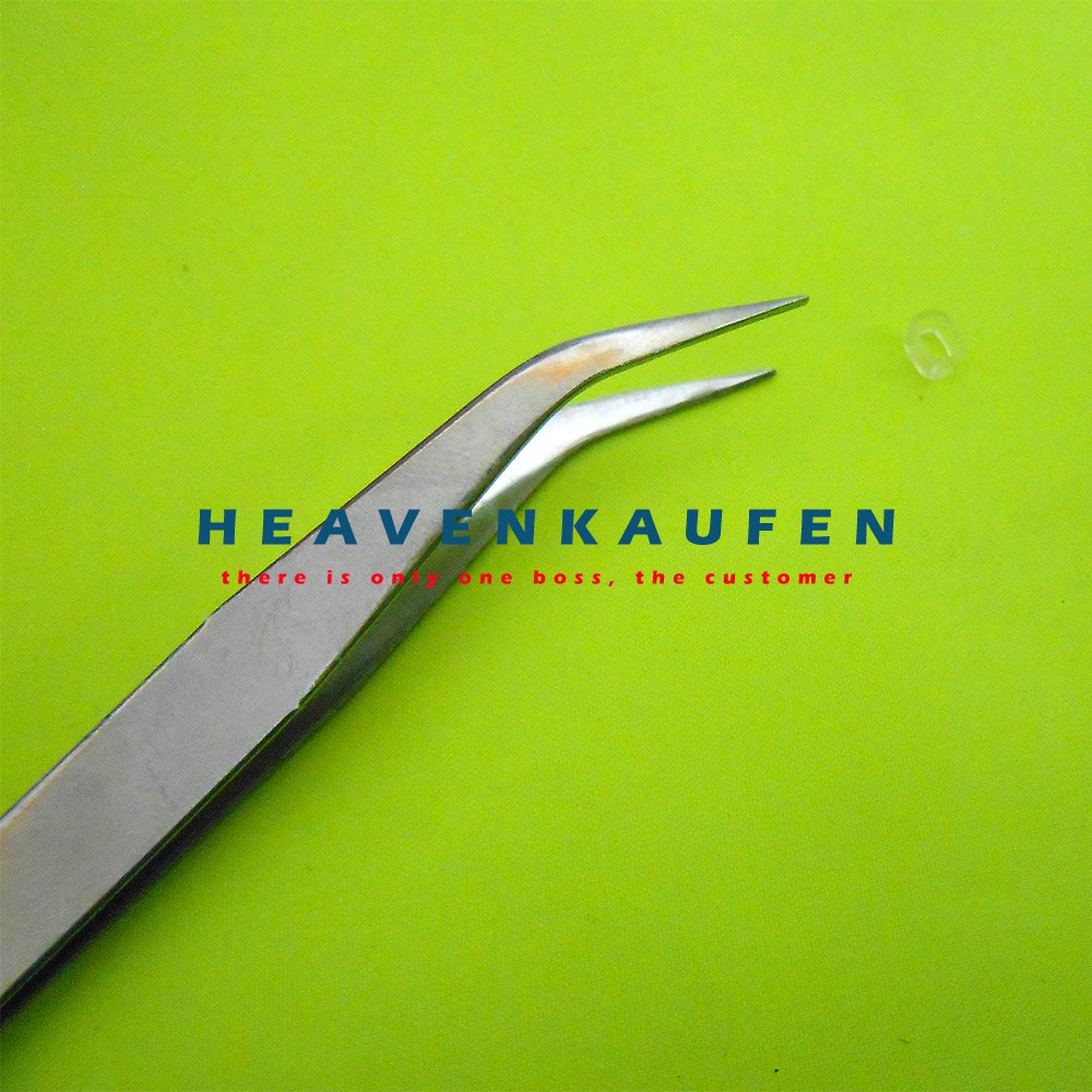 Pinset Stainless Steel Polos Ujung Melengkung Panjang 12,2 cm Murah Eceran Grosir