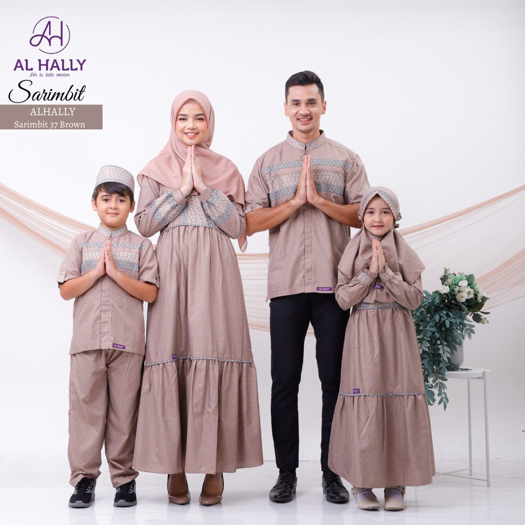Sarimbit Kekuarga Terbaru AL HALLY 37 BROWN / Fashion Muslim Keluarga 2022