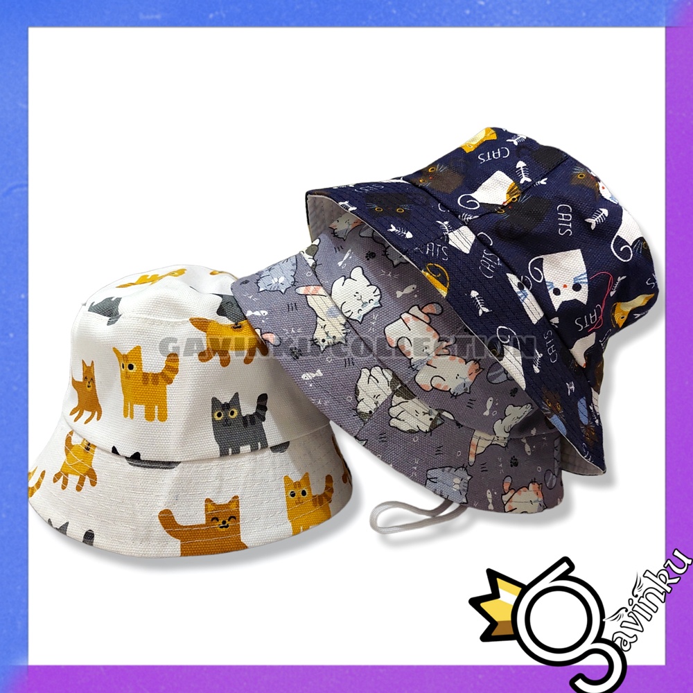 Topi Bucket Hat Anak Laki Laki Perempuan Karakter Hewan Bahan Kanvas Tebal Ada Tali Motif Umur 6 7 8 9 10 11 12 Bulan Usia 1 2 3 Tahun Thn Pantai Balita Polos Canvas